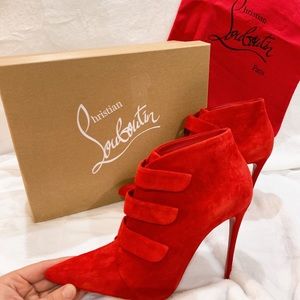 Red Suede Authentic Louboutin Pumps - NEW